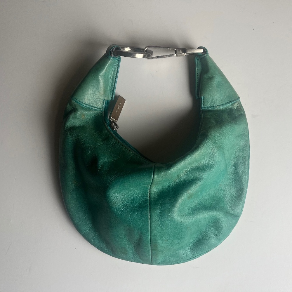 HOBO International Leather Seafoam/Turquoise Crescent Mini Bag